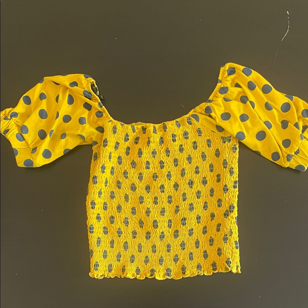 ONLY Bright Yellow Top with Blue Details